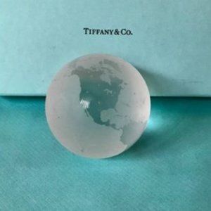 Tiffany & Co. Crystal Globe Paperweight, 2 1/4"